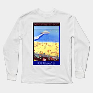 Vintage Travel Poster Scheveningen Holland Long Sleeve T-Shirt